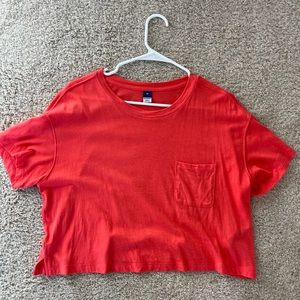 Old Navy Coral Cropped Pocket Tee Size XS